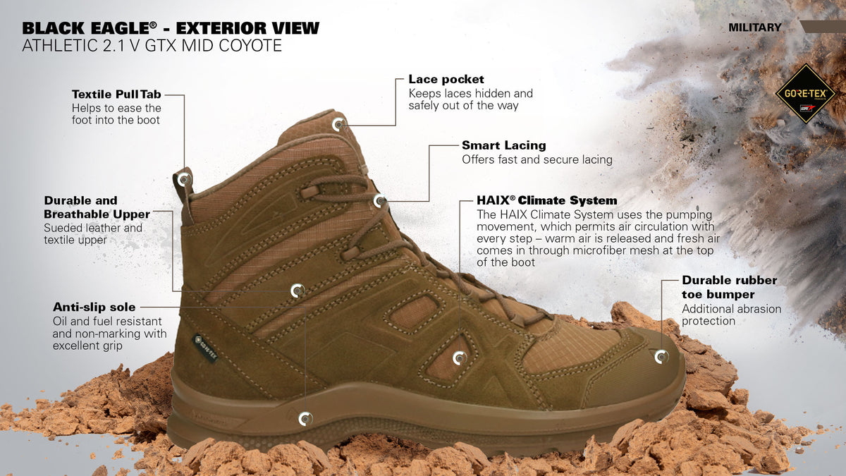 Haix Black Eagle Athletic 2.0 V GTX Mid Erkek Outdoor Bot